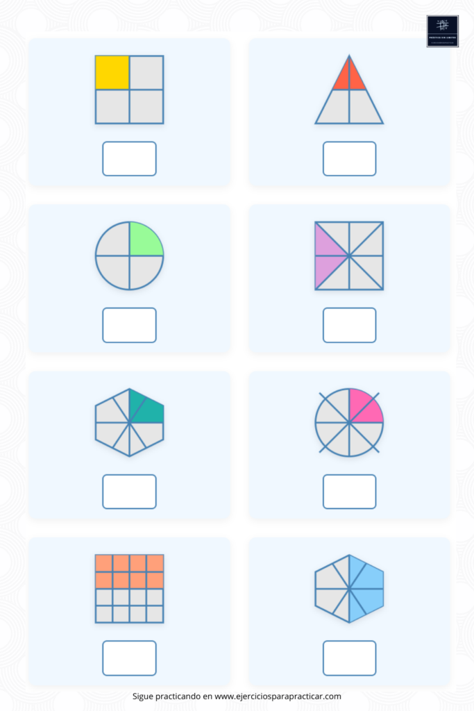 ejercicio de fracciones 4 primaria