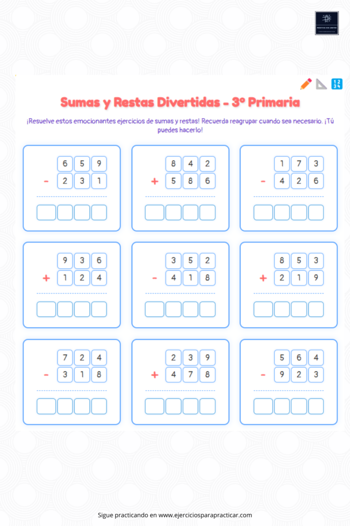 sumas y restas 3 primaria