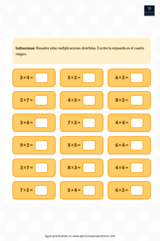 ejercicios multiplicacion 2 primaria