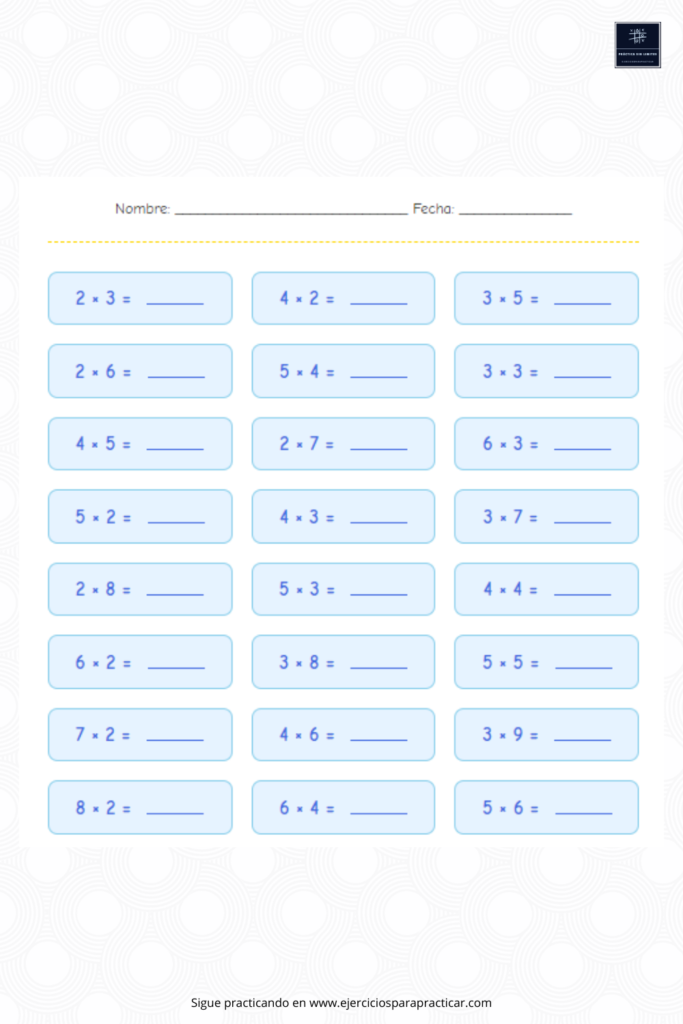 multiplicaciones segundo de primaria