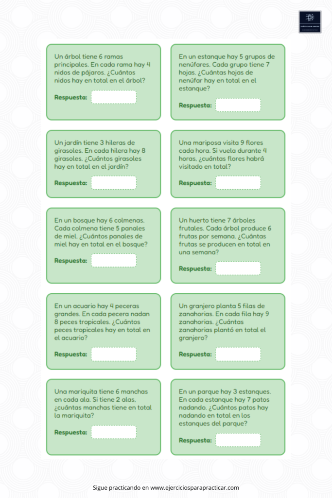 problemas de multiplicaciones 3 primaria