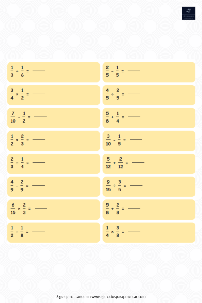ejercicios fracciones 3 primaria