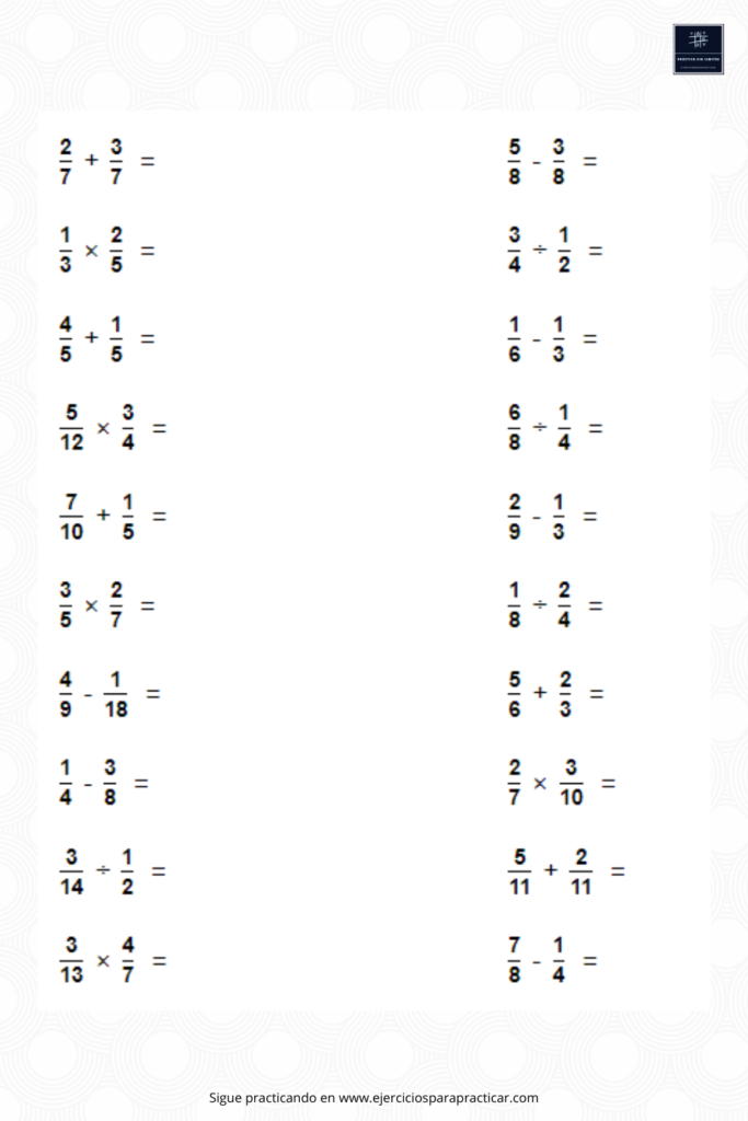 ejercicios de fracciones 3 primaria