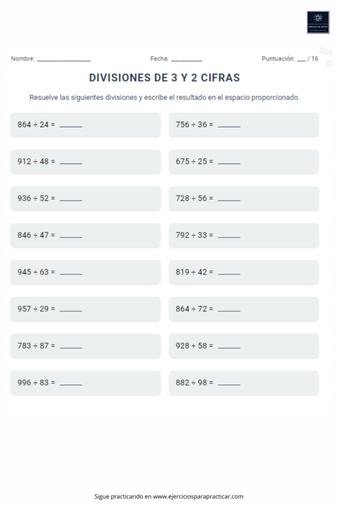 divisiones 5 primaria