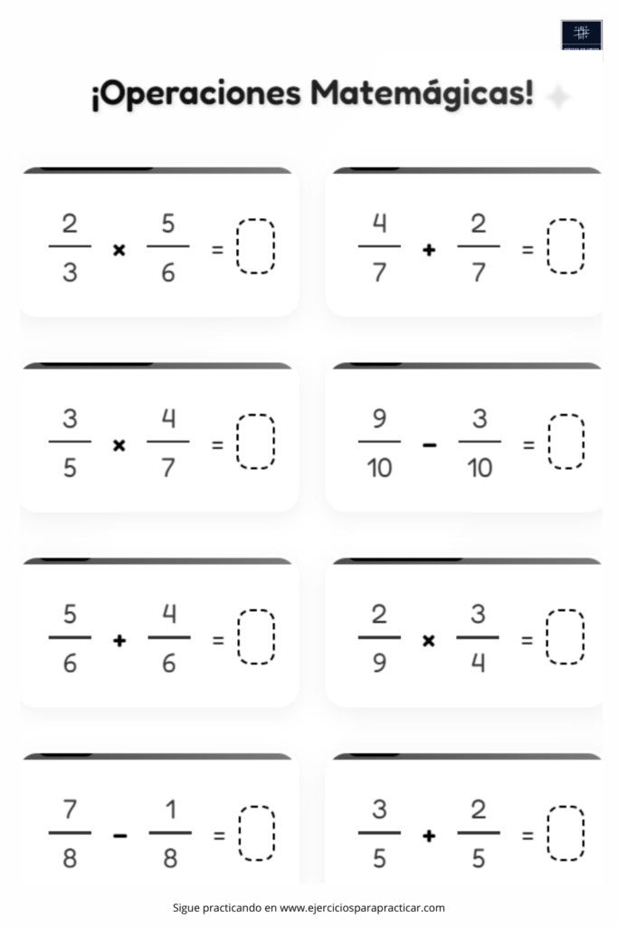 ejercicios de fracciones 6 primaria