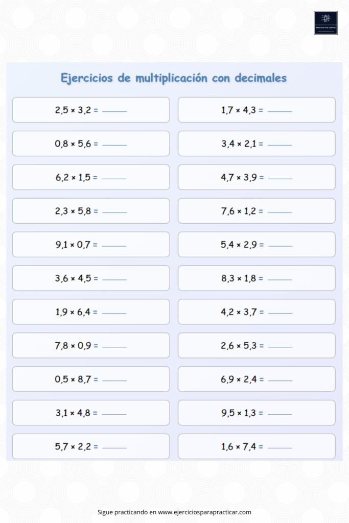 ejercicios numeros decimales 4 primaria