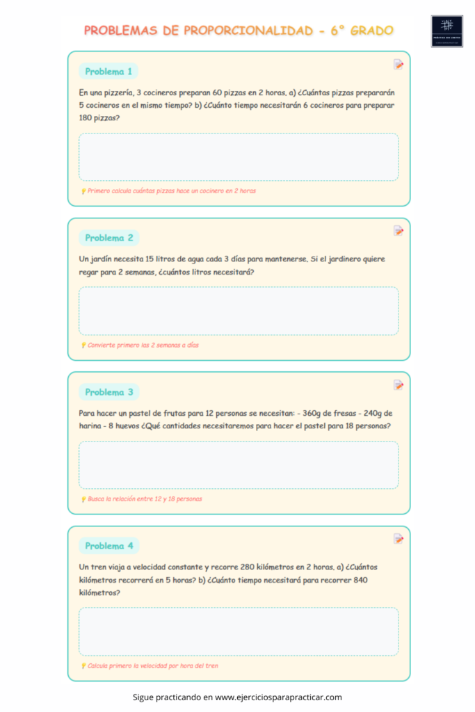 proporcionalidad 6 de primaria