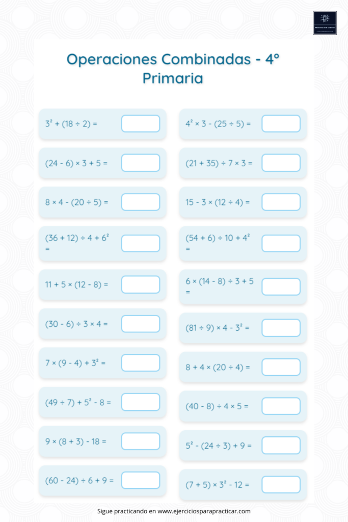 operaciones combinadas 4 de primaria