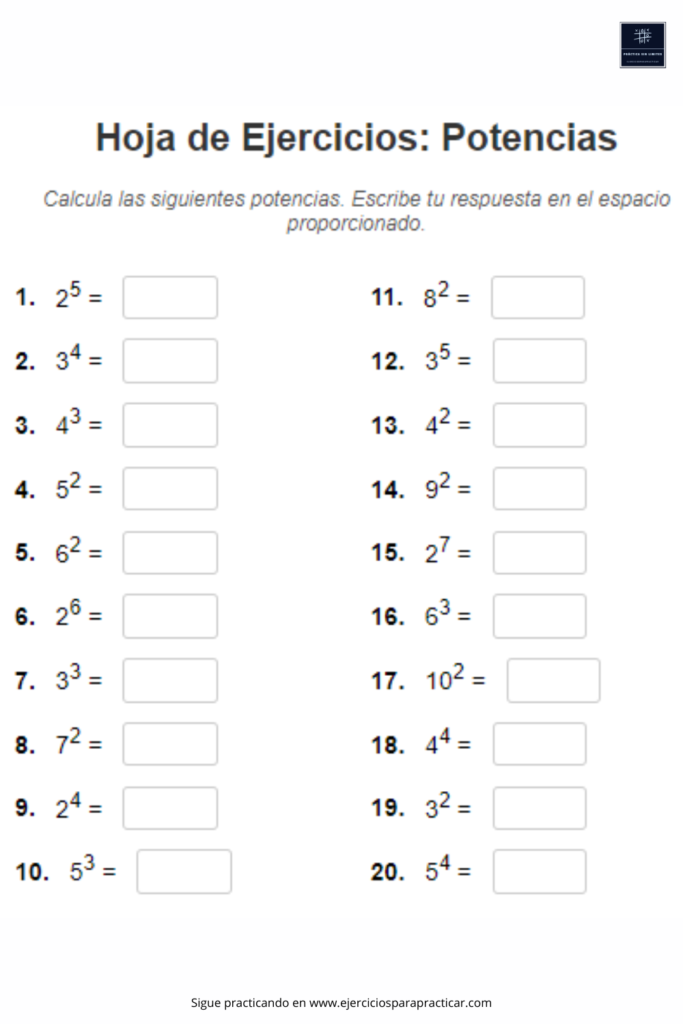 potencias 5 primaria