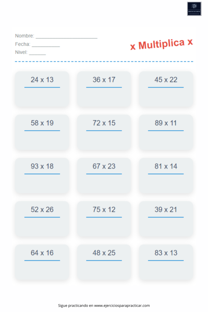 multiplicar con dos  cifras