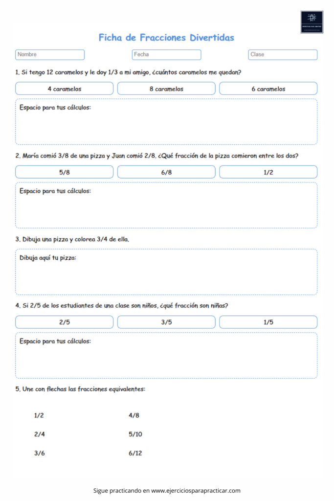 problema fracciones 5 primaria