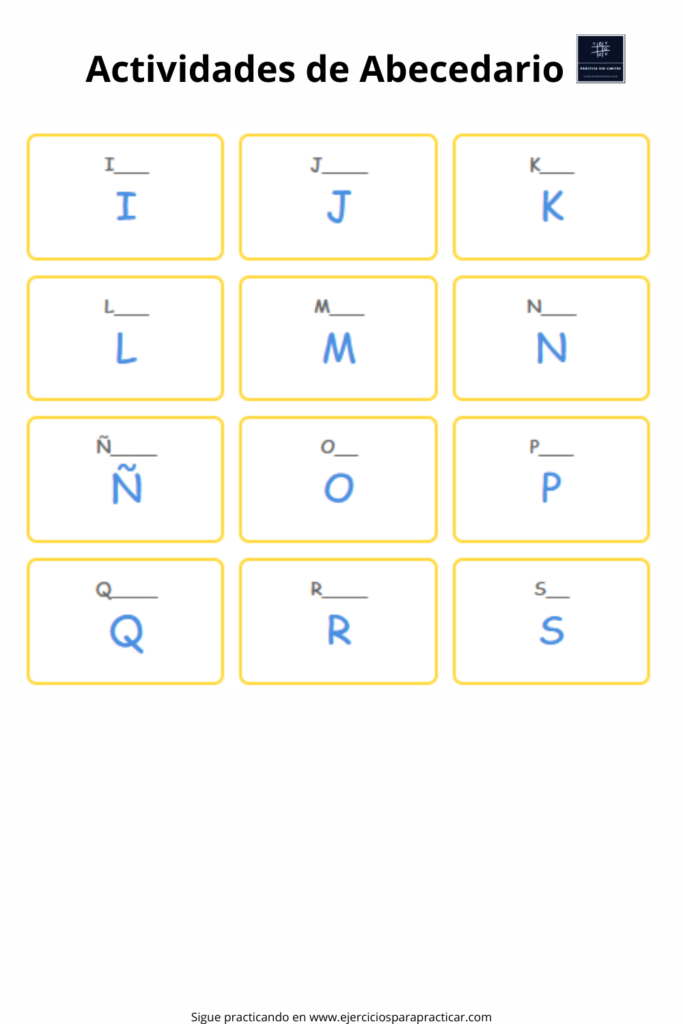 actividades del abecedario para primero de primaria