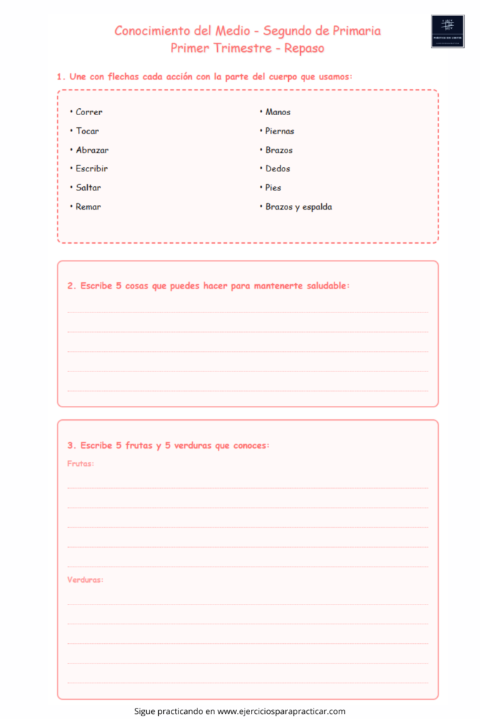 conocimiento del medio 2 primaria fichas