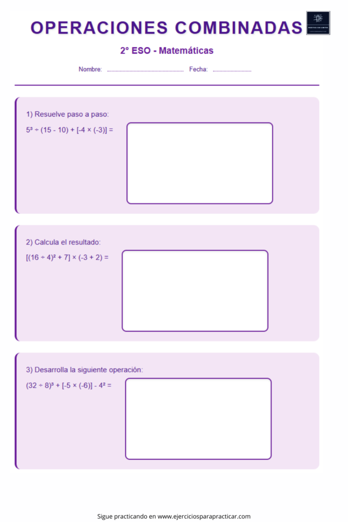 operaciones combinadas 2 eso