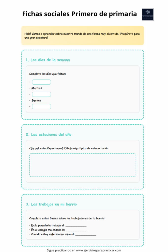 actividades de ciencias sociales para primero de primaria