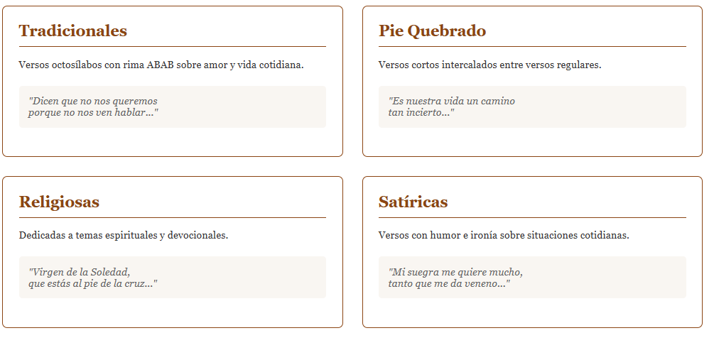 tipos de coplas