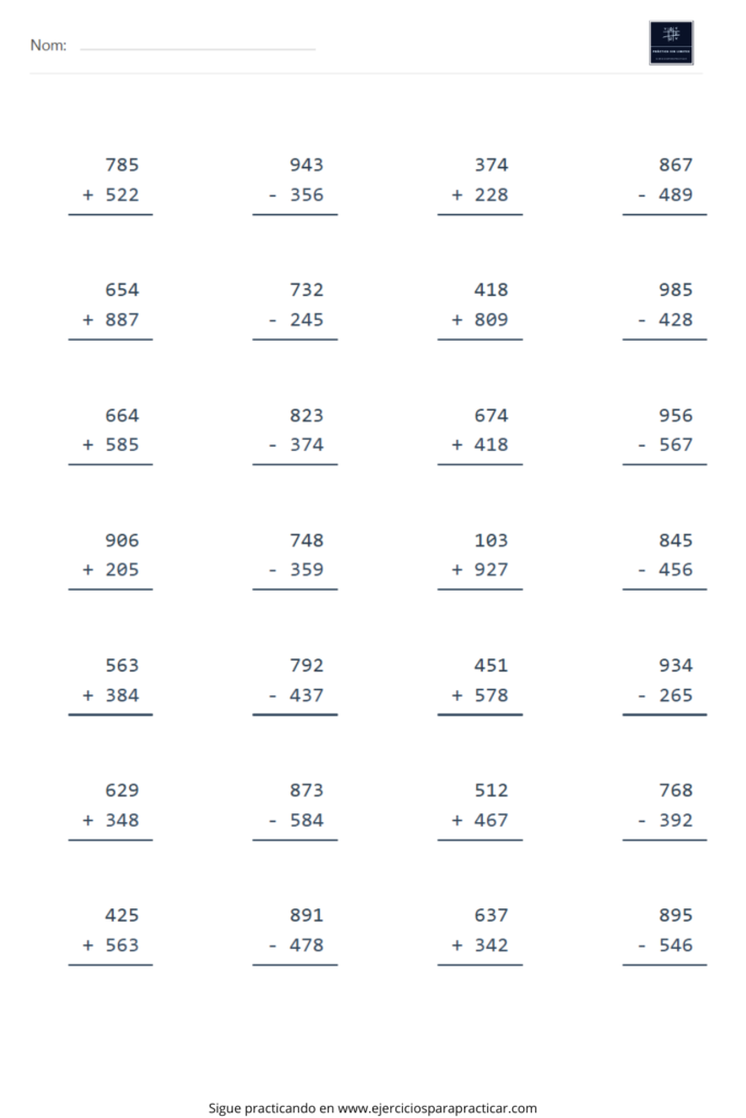 sumas y resta de numeros enteros​